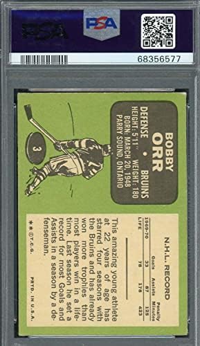 Bobby Orr Autographed 1970. Topps Hockey Potpisana kartica 3 Auto PSA 10 68356577