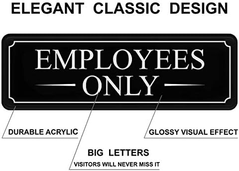 Zaposlenici se potpisuju samo za zid ureda i posao - crno bijela velika naljepnica - samo -zaljepljiva 9 × 3 in - Jednostavna instalacija