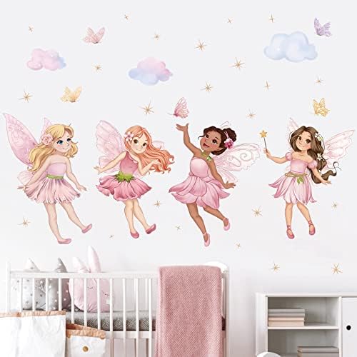 čudesne vilinske Zidne naljepnice vilenjaci leptiri djevojke skidaju i lijepe zidne umjetničke naljepnice za djevojčinu spavaću sobu