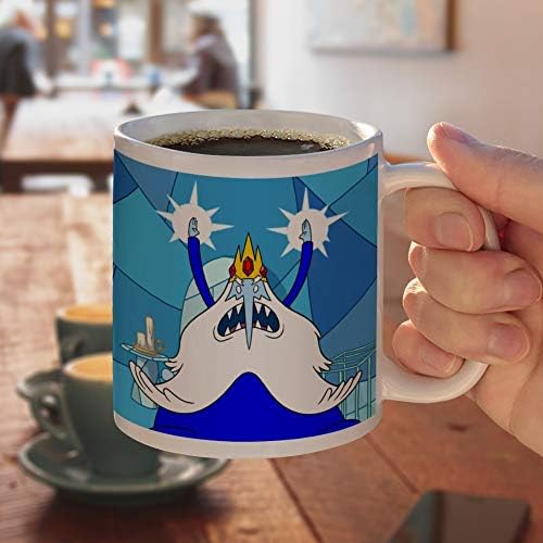 Grafika i više avanturističkog vremena ledena kralja keramička krigle za kavu, novorođenčad za kavu, čaj i topli napici, 11oz, bijela