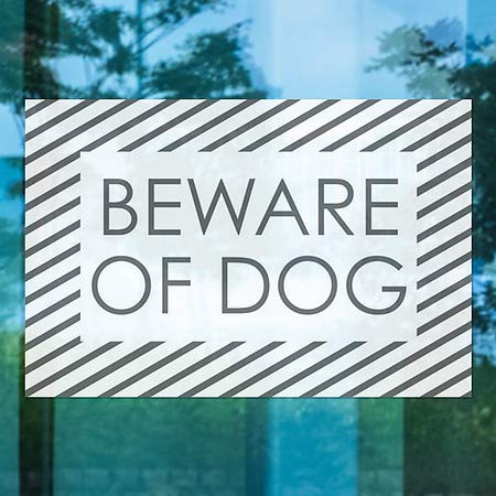 CGSIGNLAB | Čuvajte se psa -strips White Stizanje prozora | 36 x24