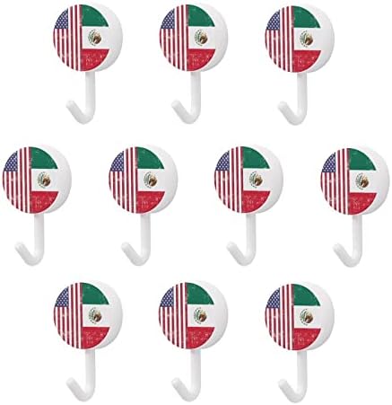 American Meksiko zastava 10 PC -a plastična kuka Slatke zidne kuke za kuku za kućne kuhinje Dekor vrata