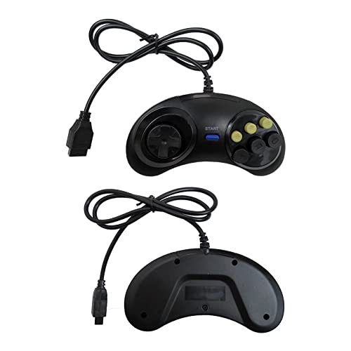 Xiami 2PCS Potpuni kontroler 6 Kontroler gumba za SEGA Genesis Black For Sega Gensis Gaming System