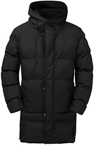 XZHDD tunika Down Jackets za muške, zimske pamučne tople kaputa srednje dužine duge kaputa s kapuljačama s kapuljačom, tunika za ležište
