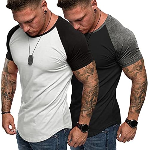 Coofandy muški 2 paketi teretana mišića majice fitness trening majice za bejzbol majice