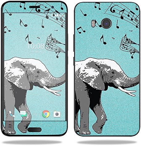 MogrySkins koža kompatibilna s HTC U11 - Glazbeni slon | Zaštitni, izdržljivi i jedinstveni poklopac omota vinilne naljepnice | Jednostavan