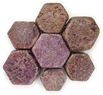 Materijali hipnotičkih dragulja: 1 lb Natural Hexigonal Ruby Stones iz Indije - grubo rasuti sirovi prirodni kristali za kablove, prevrtanje,