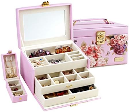 Kutija za nakit s bravom visokokvalitetna praktična kutija za pohranu nakita drvena kutija za šminkanje kutija za nakit, kutija za