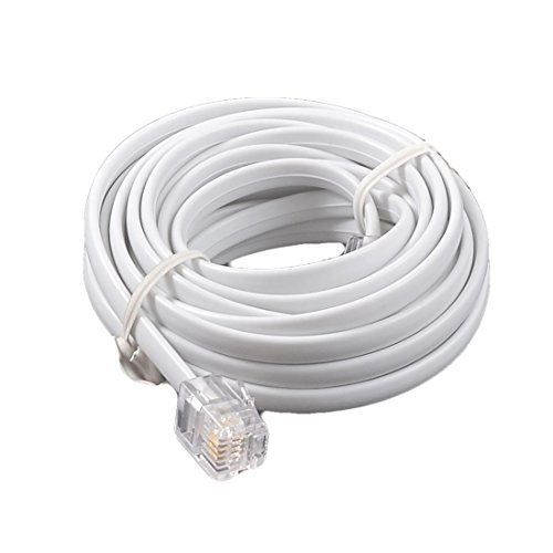 YXQ RJ11 Plup telefonski adapterski kabel s fiksnim kabelom 6p4c mužjaka duljine 2,9m, bijela