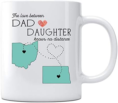 Šalica za kavu na daljinu za tatu iz kćeri s državom Ohio Sjeverna Dakota Ljubav između tate i kćeri ne zna da poklon za očev dan na