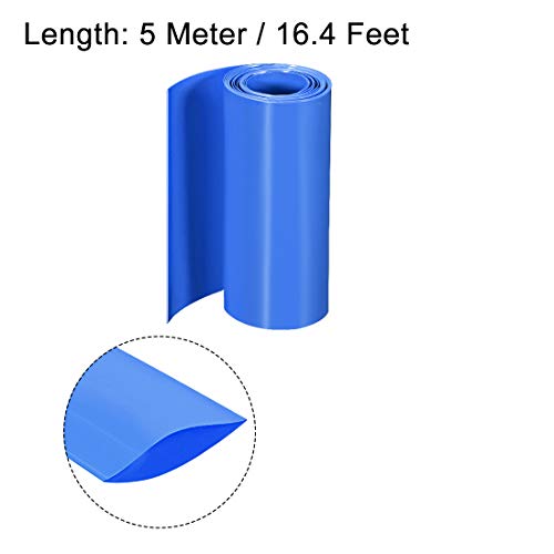 UXCell PVC toplina Shirn cijev 95 mm ravna širina omota za dvostruki sloj 1 metar plava