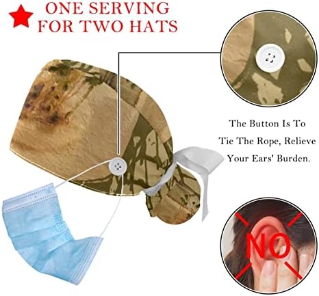 Grah klice Podesiva radna kapa s držačem repa, 2 pakiranja kapica za piling kapu za muškarce i žene, jednu veličinu