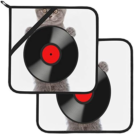 Glazba za slušalice Mačka životinja Vruća jastučića za kuhinjsku pultu rezistentna za toplinu držača lonca za kuhinju 2 PCS držača