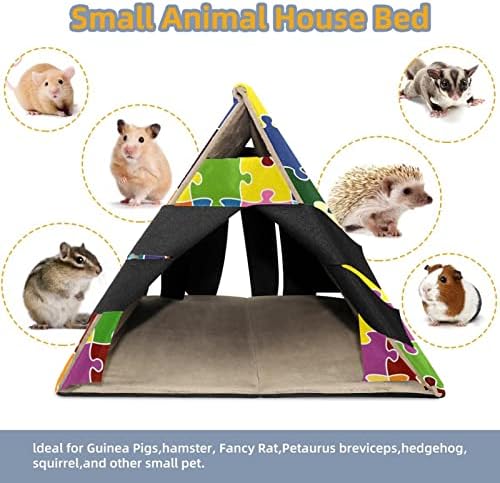 Poboljšajte malo skrovište kućnih ljubimaca Šareno slagalice Mosiac Hamster House Gvineja svinja Playhouse za patuljaste zečeve ježevi