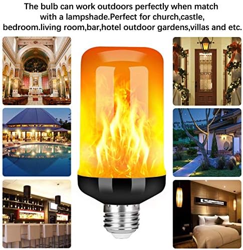 LED svjetiljka s efektom plamena od BBC-a, poboljšana 4 načina treperenja vatre za ukrašavanje Noći vještica, svjetiljka s postoljem