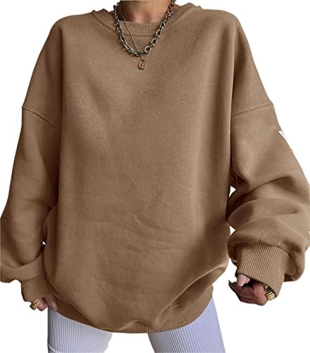 CIOATIN ŽENSKI TRENDLEY OVEPITECK CILECK CHICAGO PISMO Grafički dukseric Y2K Fleece Drop Rame Purover džemper