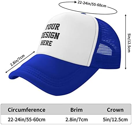 Prilagođeni šešir vaš dizajn ovdje, prilagođeni šešir Dizajnirajte svoj vlastiti klasični muški ženski kamiondžija šešir u plavoj boji