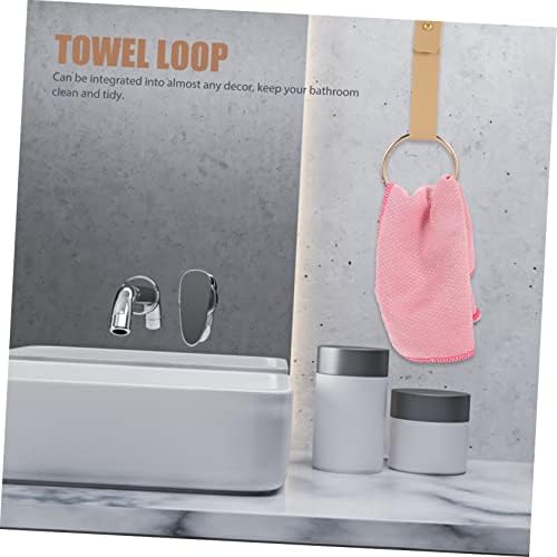 Homoyoyo 3pcs montira i kožni držač za kupaonicu za ručno cm postolje upotrijebite kuhinju kaki okrugle mesingane kuke vješalica za