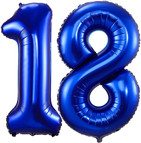 Mornarsko plava 18 brojevi balona, ​​40 inčni tamnoplava 18 ili 81 rođendanska baloni veliki folija Mylar baloni broj 18 za ukrase