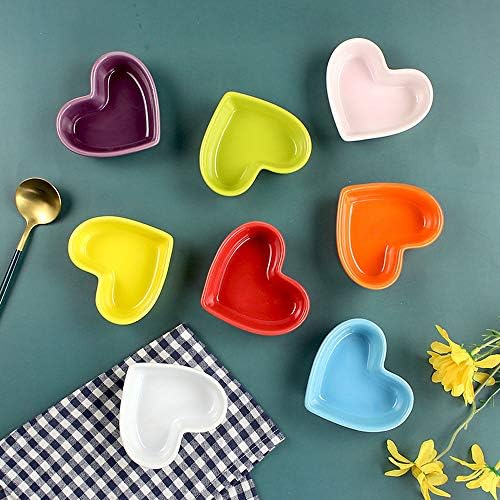 Fuyu Šareno keramičke zdjele u obliku srca u obliku srčanog srca SUFFLE jela za puding šalice za užinu posuđe za uranjanje zdjele