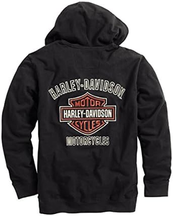 Harley-Davidson muški zip bar i štit logotip hoodie, crni-99003-16vm