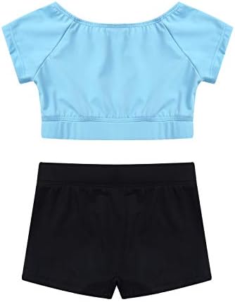 IEFIEL Kids Girls Sports Outfit Crop Top grudnjak s plesnim dnima kratke hlače za vježbanje Gimnastike Leotard Dancing Swimwear