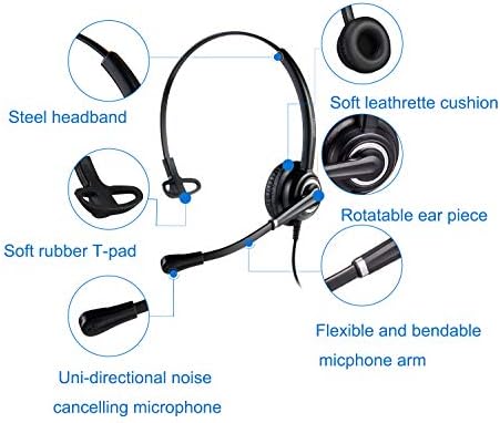 Mairdi telefonske slušalice s uklanjanjem buke mikrofona, s RJ9 i 3,5 mm dizalicama za više uređaja, uredske slušalice za telefon za