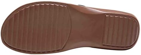 RBCULF papuče za ženske pete za pete PU platforma jastuka s metalnom kopčom plus modno klizanje na dijapozitivima sandale