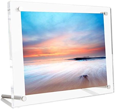 B & nn 4 x 6 Akrilni okvir za slike plutajući izgled ， debljina 3 mm + 3 mm, čisti okvir za fotografije ， zaslon bez radne površine