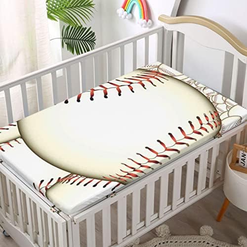 Baseball tematske plahte za mini krevetiće, prijenosni mini krevetići s limama madraca za malu malu, list za madrac s madracima ili