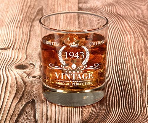 1943. pokloni za 80. rođendan za muškarce, Vintage čaša za viski, Pokloni za 80. rođendan za tatu, sina, muža, brata, zabavne ideje