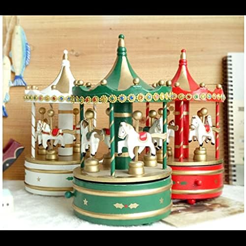 DLVKHKL Drvena klasična glazbena kutija glazbene karuse Slatke božićne ukrase (boja: crna, veličina