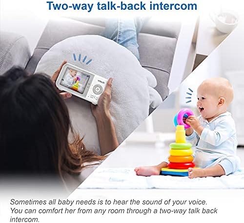 Video monitor za bebe od 9923 s 19-satnim vijekom trajanja baterije,dometom od 1000 stopa, pomicanjem-nagibom-zumom, poboljšanim noćnim