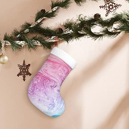 Akautosm Šareni mramorni pastelno ružičasta plava purpurna božićna čarapa, personalizirana čarapa za plašt, staromodni božićni dekor,