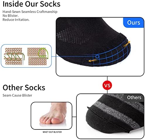 Tenysaf Atletske čarape za gležnjeve za muškarce: 4 Pakete Sportske čarape za muške i žensko pamuk s jastukom