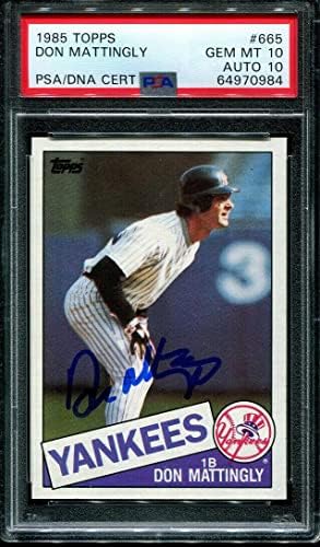 1985 Topps 665 Don Mattingly Yankees PSA 10 DNA Auto 10 B1021338-984 - Kartice s baseball pločama