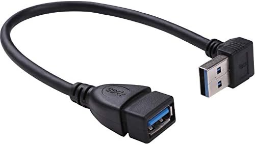 Kratki USB produžni kabel 3.0, kut gore od 90 stupnjeva mužjaka do ženke, 7-inčni produženi kabel