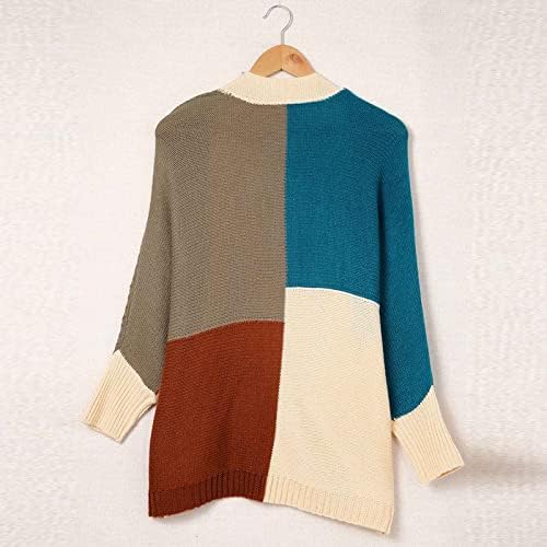 Ženski batwing rukavi kardigan džemperi vintage kabel pleteni blok u boji otvoreni prednji kardigan jakna premaza vanjska odjeća