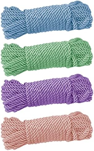 4 pakiranje 32 stopala 7 mm promjera mekanog svilenog osjećaja najlonski konop čvrsti pleteni uvijeni užad, 10m izdržljiv i jak sveobuhvatni