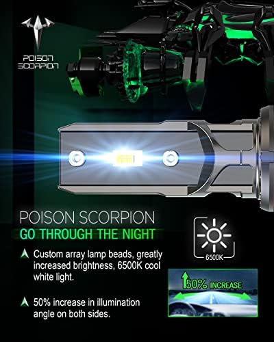 Otrov Scorpion 9012 H11 LED setovi prednjih svjetala, 300% svjetlije super svijetlo svjetlo za automobil, pakiranje od 4