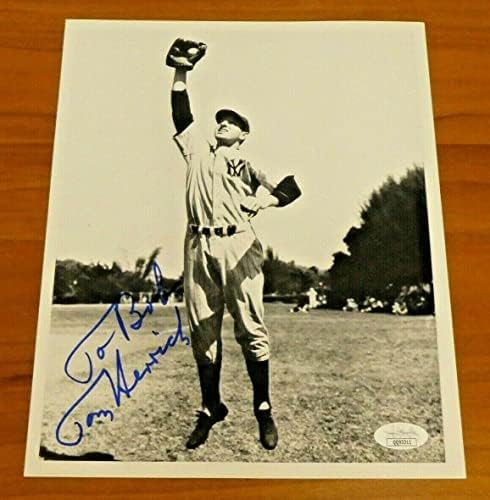 Tom Henrich potpisao Vintage Baseball 8x10 fotografija s JSA CoA - Autografirane MLB fotografije