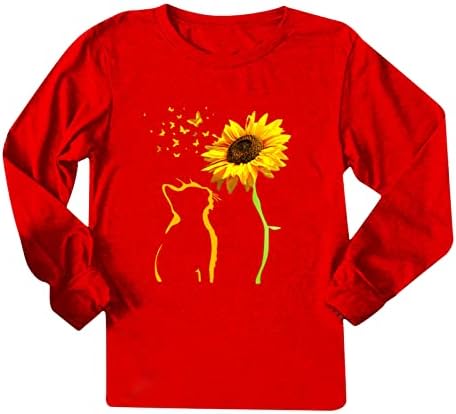 Narhbrg tinejdžerke Suncokretove twimnes Twishirts pulover Žene Slatke grafičke majice vrhovi dugih rukava bluze od džempera