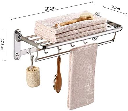 Fazrpip stalak za ručnike, pruga za ručnike, polica za kupaonicu od nehrđajućeg čelika dvostruki držač ručnika Zidni multifunkcionalni