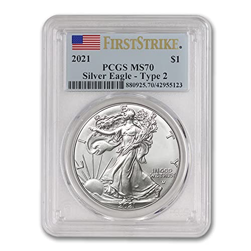 2021 1 oz American Silver Eagle Coins MS-70 $ 1 MS70 PCGS