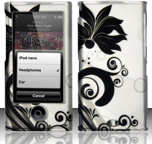 Za Apple iPod Nano 7 - gumirani dizajnerski poklopac - Crne vinove loze