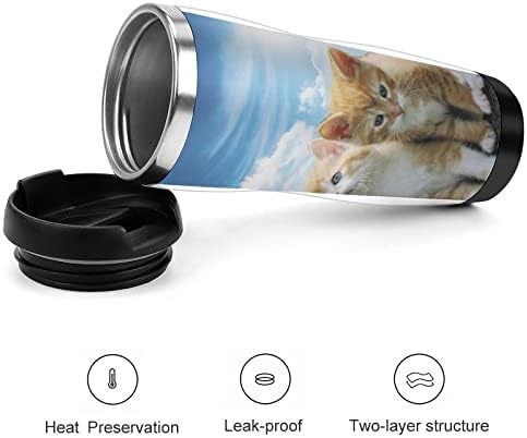 Sunce i mačke putuju šalice za kavu s poklopcem izolirane šalice od nehrđajućeg čelika dvostruka zidna boca
