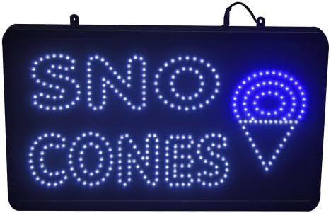 Paragon Sno-Cone LED osvijetljeni znak, crni