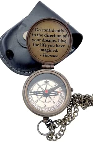 Idite samouvjereno mesingani džepni kompas s kožnim kućištem za planinarenje kampiranja vintage nautički kompas antikni kompas mesingani