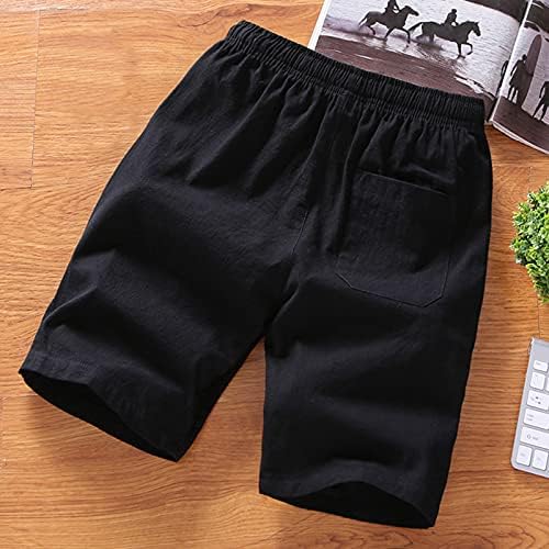 Ljetne kratke hlače za muške lagane posteljine casual Classic fit kratke kratke kratke hlače s džepom