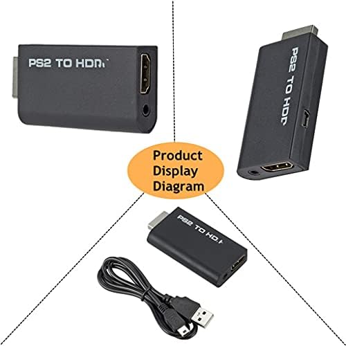 WDBBY prijenosni PS2 do HDMI 480I/480P/576I Audio Video Converter s 3,5 mm izlaznim potporama svi načini prikaza za prikaz